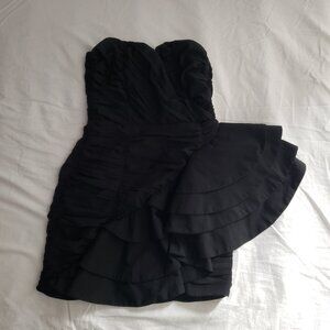 Black Strapless Ruffled Dress H&M Size 8